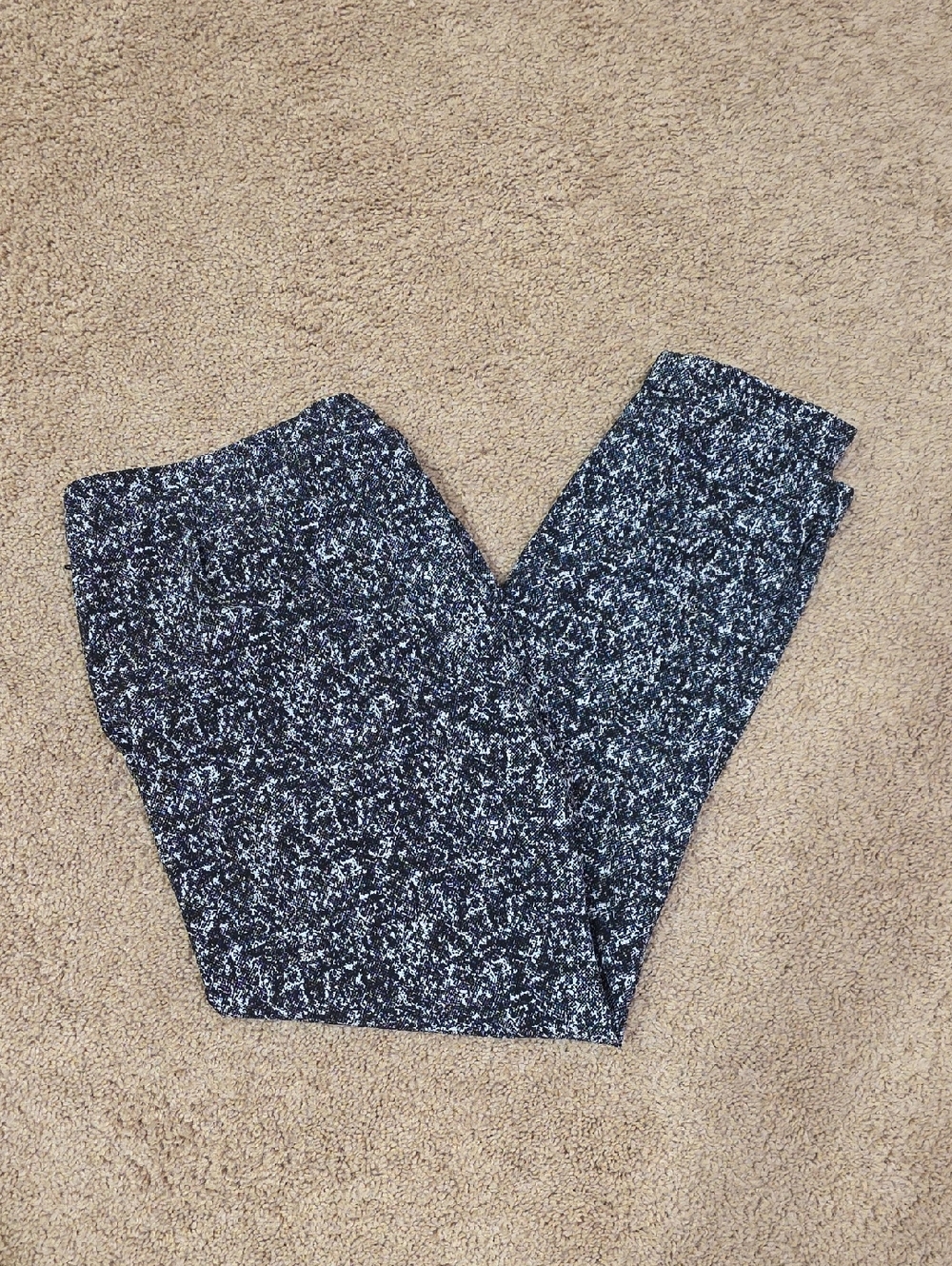Katherine Barclay Black and White Marled Knit Leggings